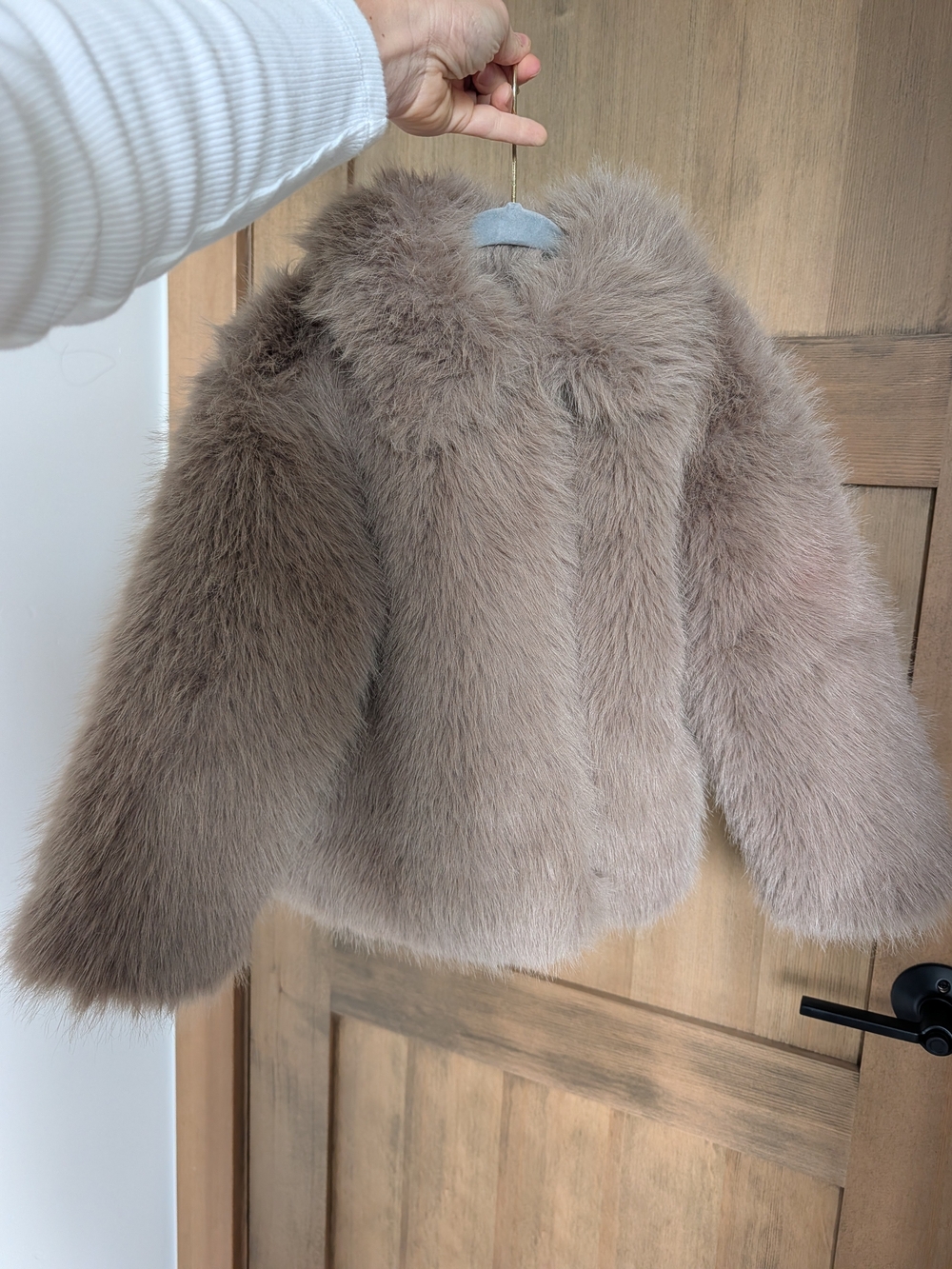 GAP Kids Faux Fur Jacket in Taupe
